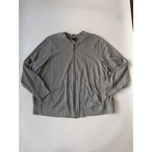 Torrid Size 3 Gray Full Zip Bomber Jacket Sweatshirt